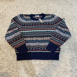 J. Crew Multicolor Patterned Crewneck Sweater